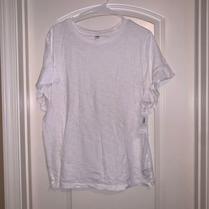 Old Navy white ruffle sleeve tee NWT
